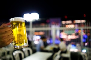 夜景とビール